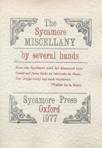 The Sycamore Miscellany